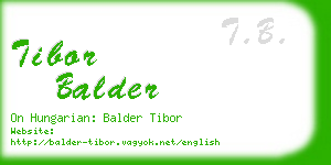 tibor balder business card